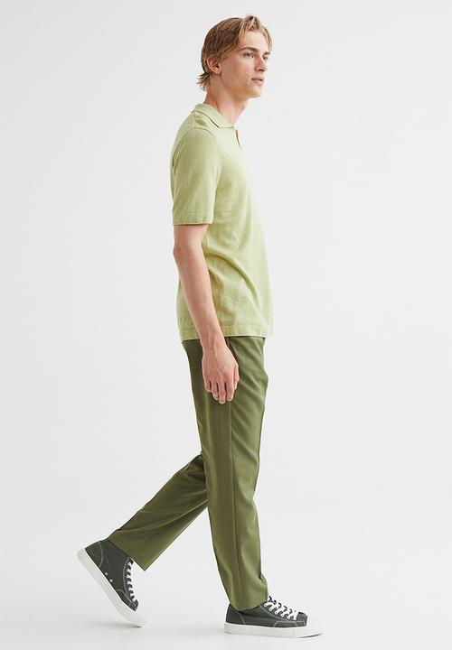 H&M - Slim fit joggers - khaki green