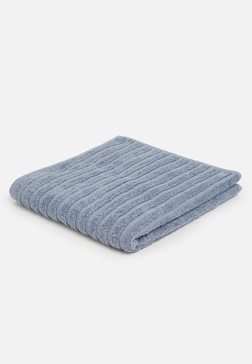Sixth Floor - Ribbed zero twist woven towel - soft blue