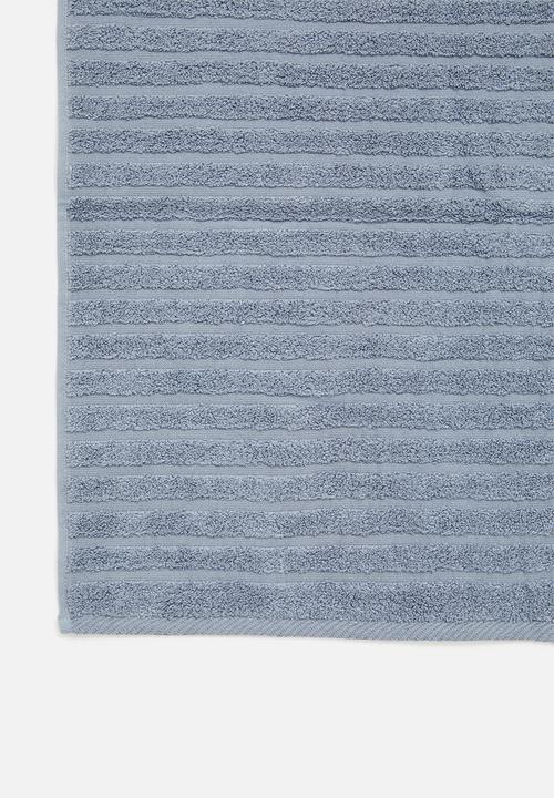 Sixth Floor - Ribbed zero twist woven towel - soft blue