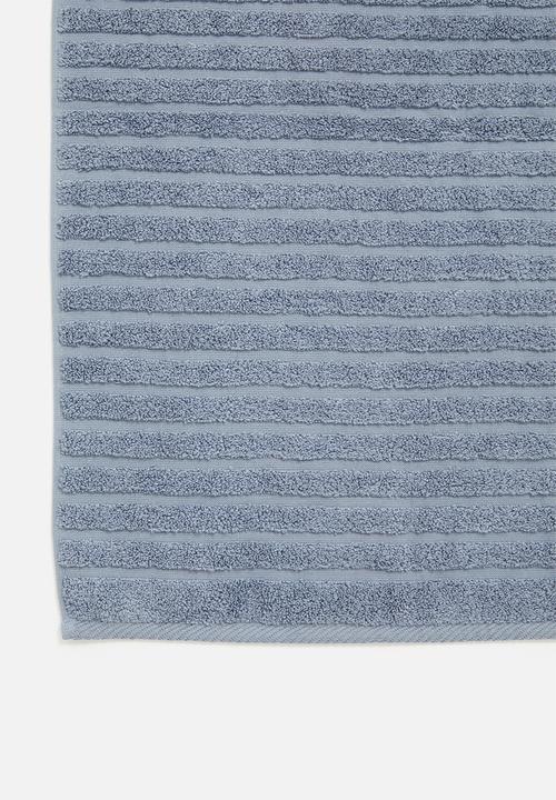 Sixth Floor - Ribbed zero twist woven towel - soft blue