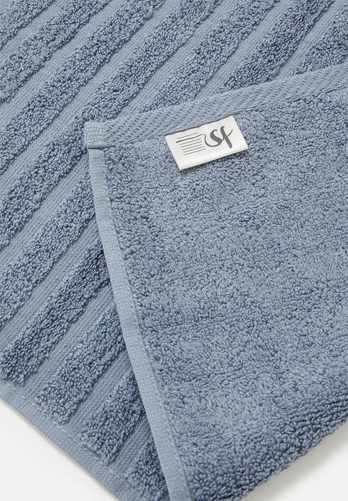 Sixth Floor - Ribbed zero twist woven towel - soft blue