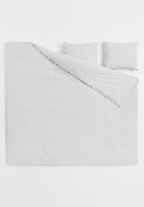 H&M - Cotton double/king duvet cover set - grey