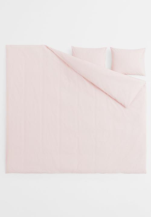 H&M - Cotton double/king duvet cover set - pink