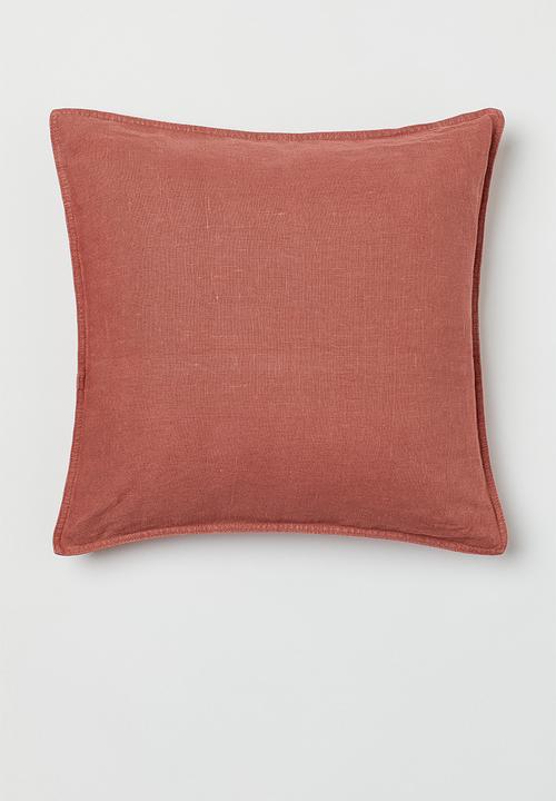 Washed linen cushion cover - pink