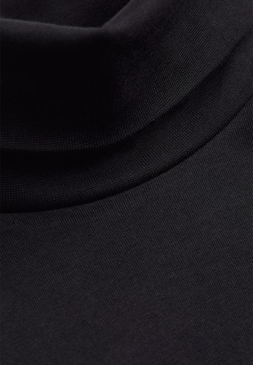 H&M - Slim fit cotton polo-neck top - black