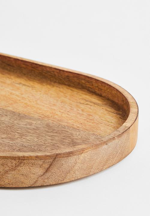 H&M - Oval wooden tray - beige
