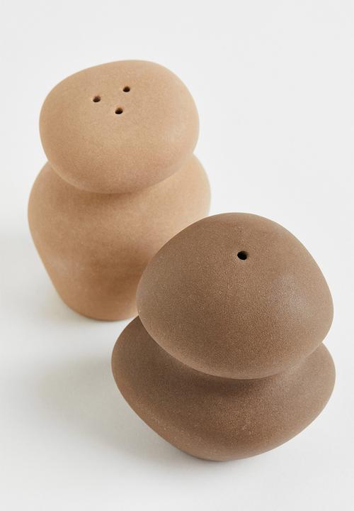 H&M - Ceramic salt and pepper set - beige/brown