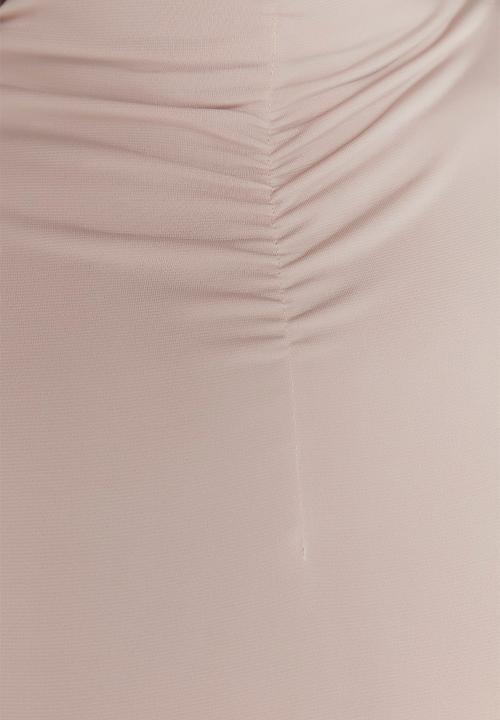 Trendyol - Plus ruche detail bodysuit  - beige