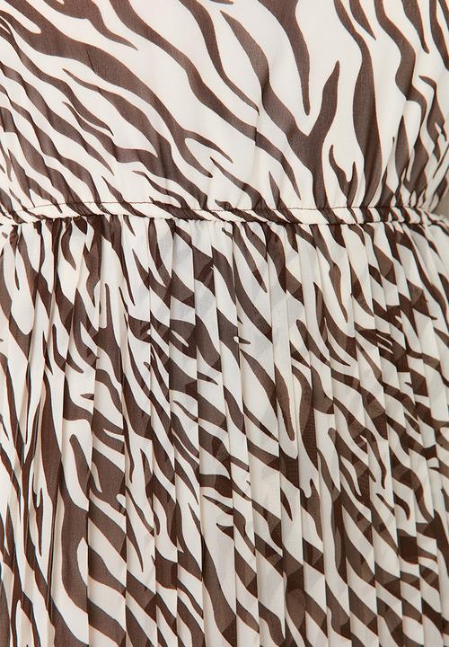 Trendyol - Pleated mini dress - brown