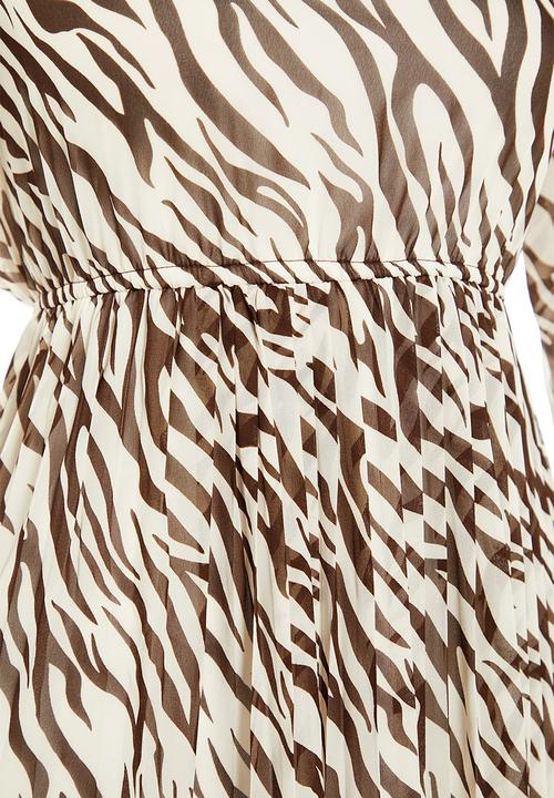 Trendyol - Pleated mini dress - brown