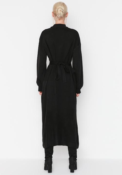 Trendyol - High collar knit dress - black
