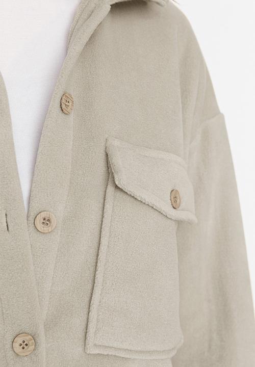 Trendyol - Thick fleece jacket - beige