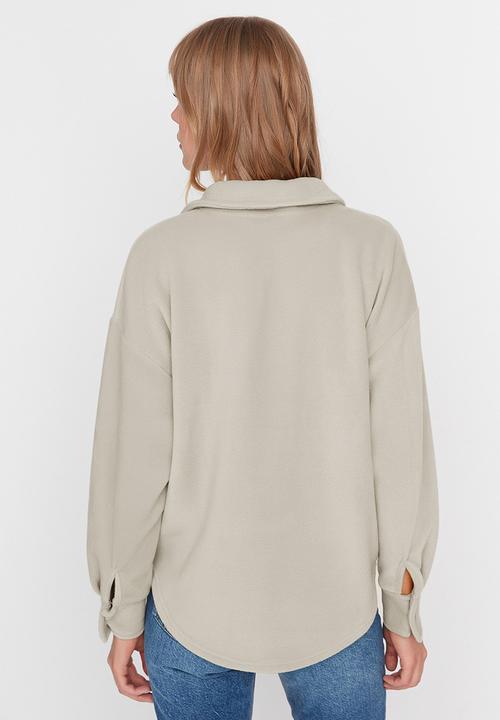 Trendyol - Thick fleece jacket - beige