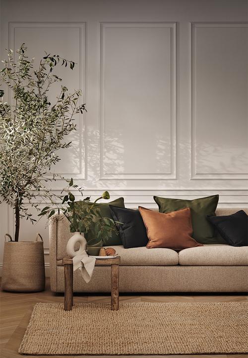 H&M - Washed linen cushion cover - brown