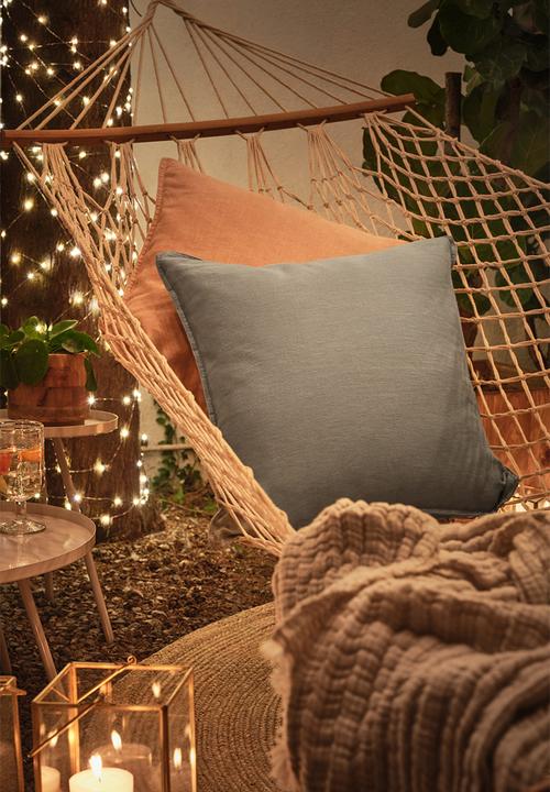 H&M - Washed linen cushion cover - green