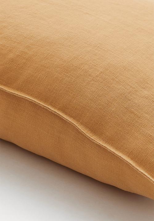 H&M - Washed linen cushion cover - yellow