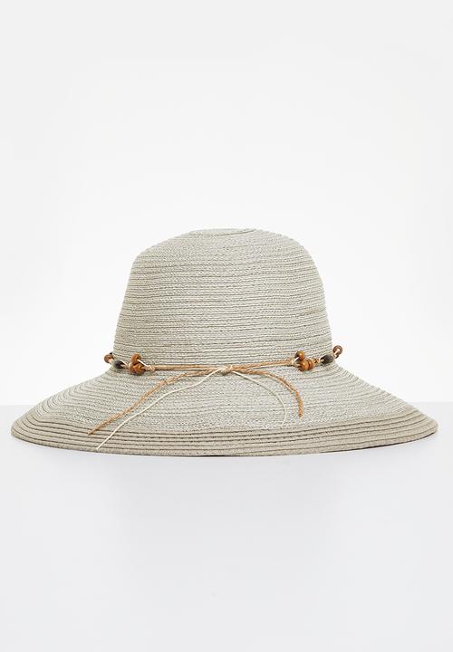 edit - Carla straw hat - light grey