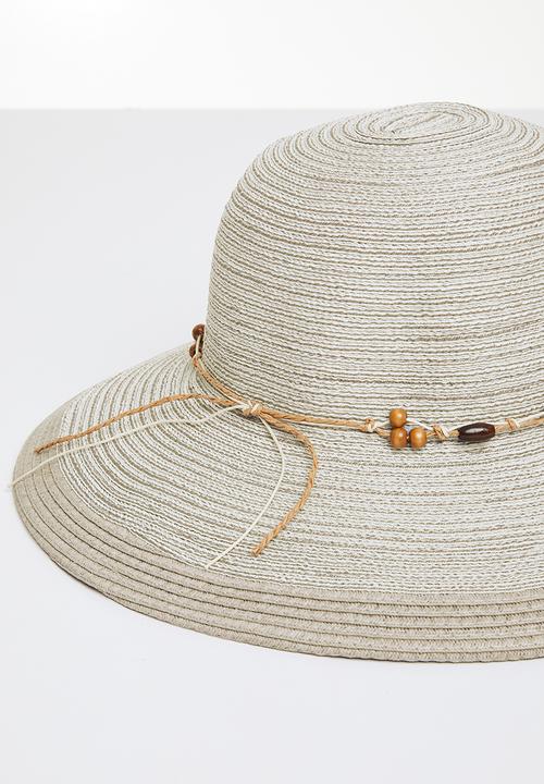 edit - Carla straw hat - light grey