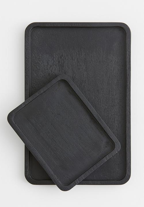 H&M - Small wooden tray - black