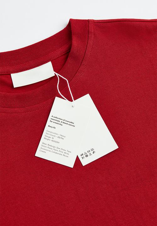 H&M - Oversized fit cotton top - crimson red