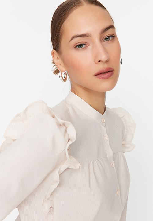 Trendyol - Shoulder detailed shirt - beige