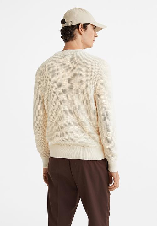 H&M - Regular fit waffle-knit jumper - cream