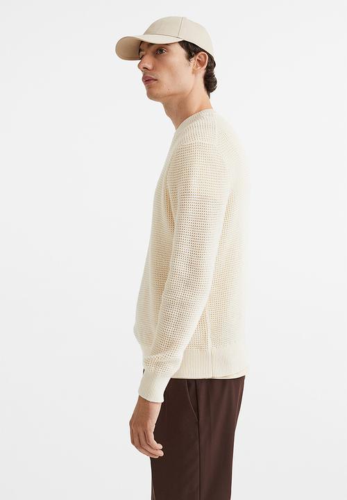 H&M - Regular fit waffle-knit jumper - cream