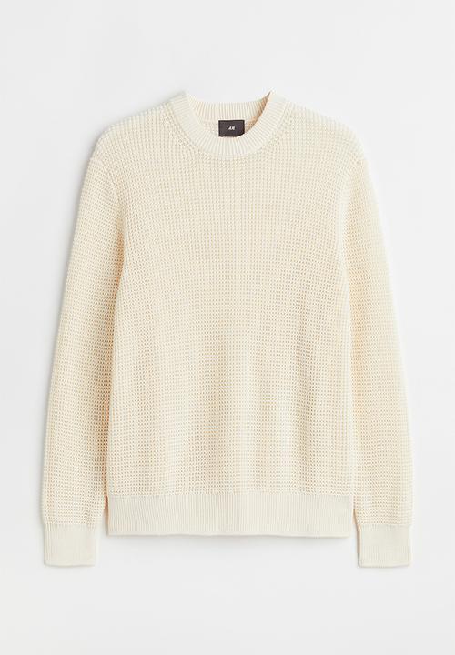 H&M - Regular fit waffle-knit jumper - cream
