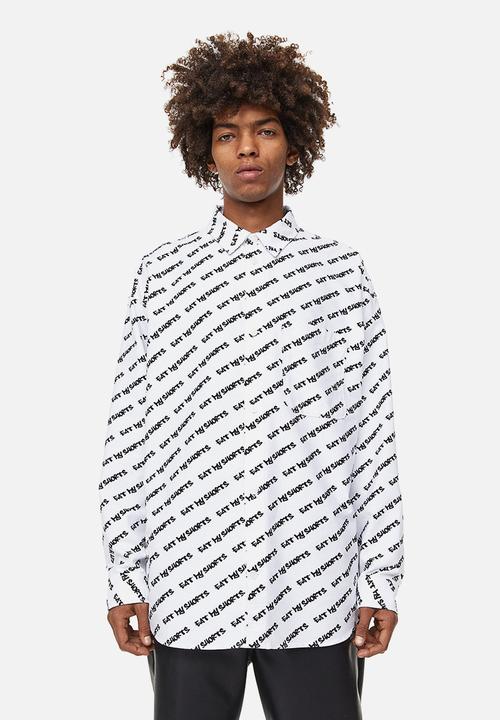 H&M - Oversized fit oxford shirt - white/the simpsons