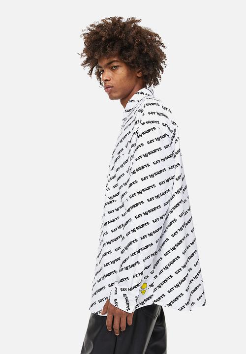 H&M - Oversized fit oxford shirt - white/the simpsons