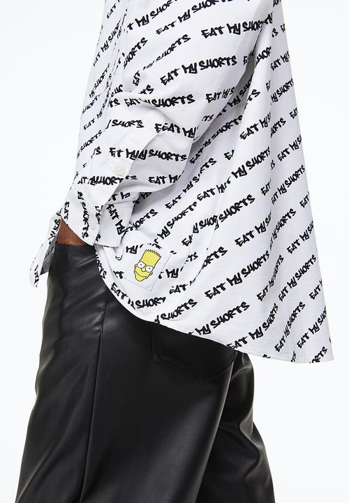 H&M - Oversized fit oxford shirt - white/the simpsons