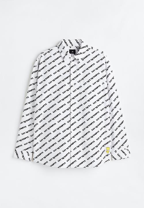 H&M - Oversized fit oxford shirt - white/the simpsons