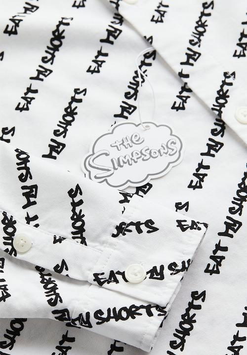 H&M - Oversized fit oxford shirt - white/the simpsons