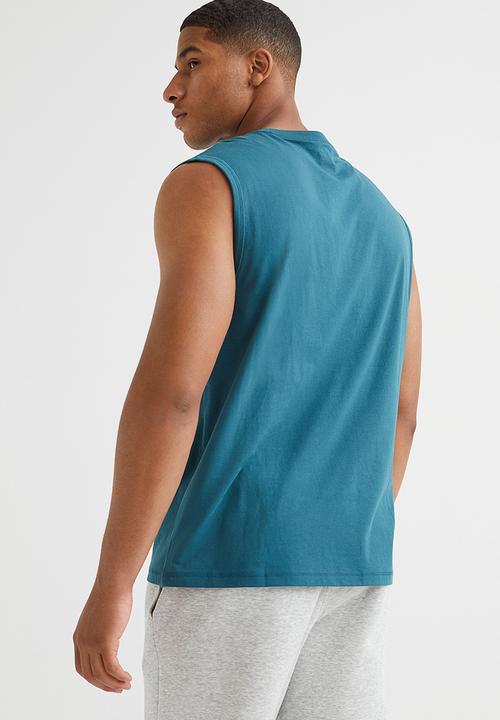 H&M - Regular fit coolmax® top - dark turquoise