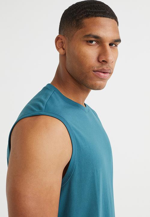 H&M - Regular fit coolmax® top - dark turquoise