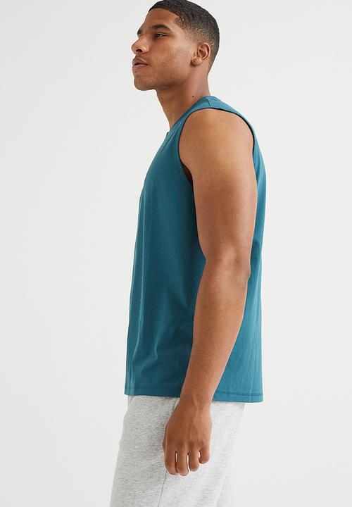 H&M - Regular fit coolmax® top - dark turquoise
