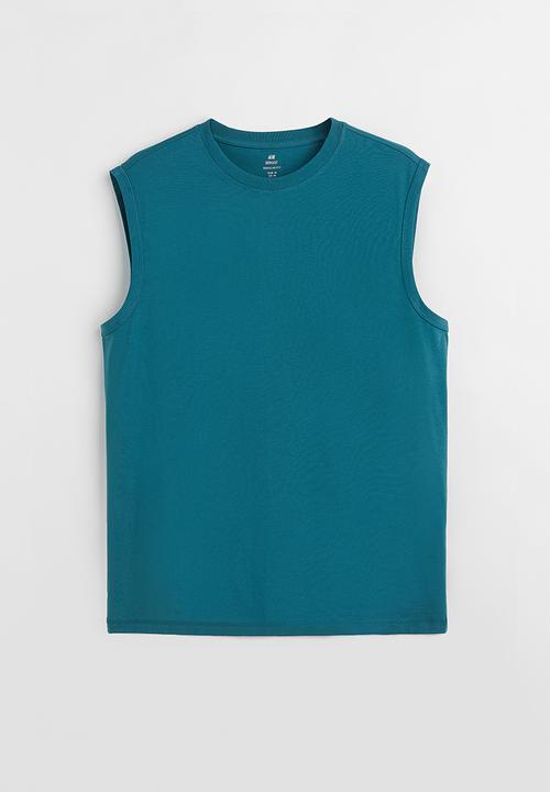 H&M - Regular fit coolmax® top - dark turquoise