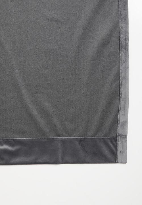 Sixth Floor - Velvet eyelet curtain 2 pack - charcoal