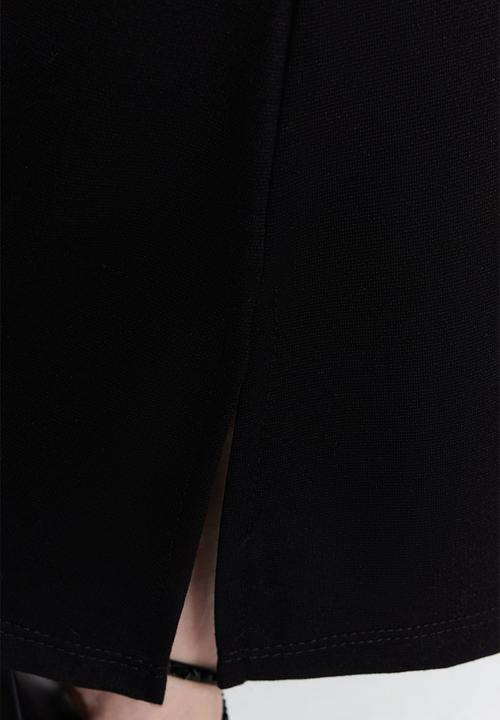 Trendyol - Plus spanish leg slit detail trousers - black