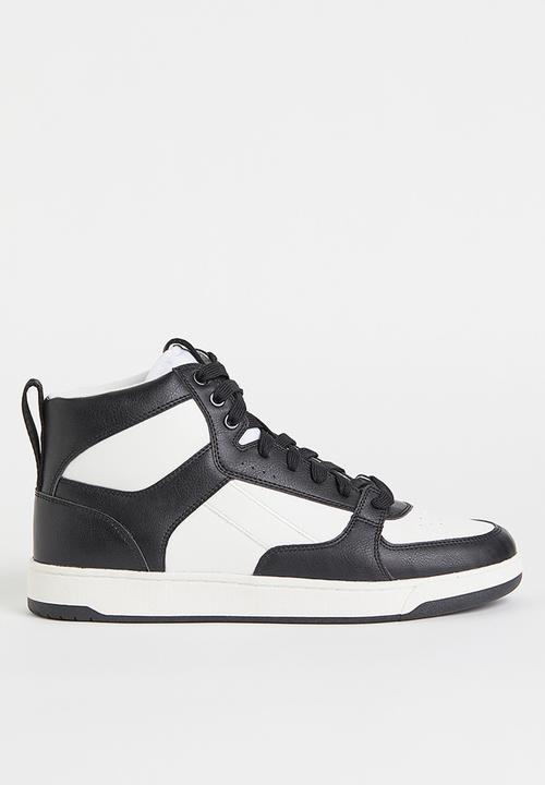 H&M - Hi-top trainers - black/white