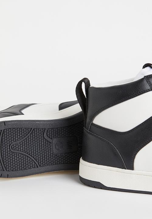 H&M - Hi-top trainers - black/white
