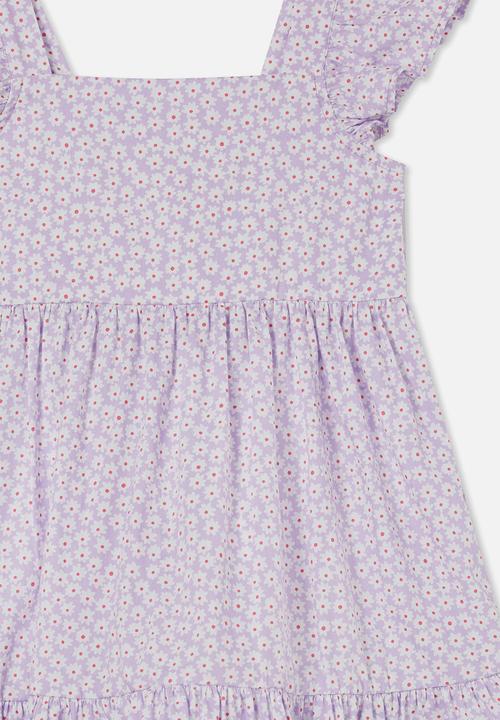 Cotton On - Alyssa short sleeve dress - lilac drop & ditsy floral
