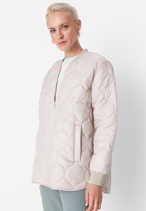 Trendyol - Patterned quilted puffer jacket - stone