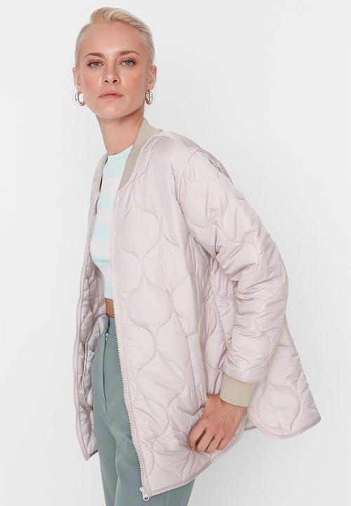 Trendyol - Patterned quilted puffer jacket - stone