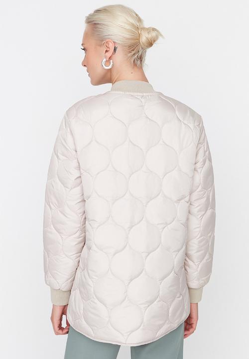 Trendyol - Patterned quilted puffer jacket - stone