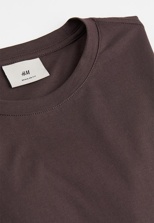 H&M - Regular fit pima cotton T-shirt - dark brown