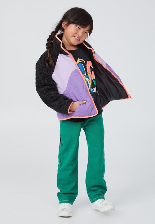 Cotton On - Clara teddy jacket - phantom & lilac drop