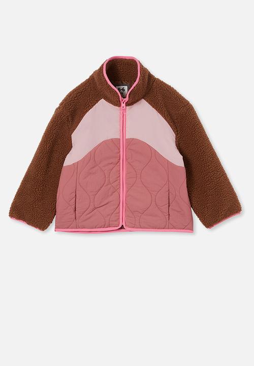 Cotton On - Clara teddy jacket - coco jumbo & vintage berry