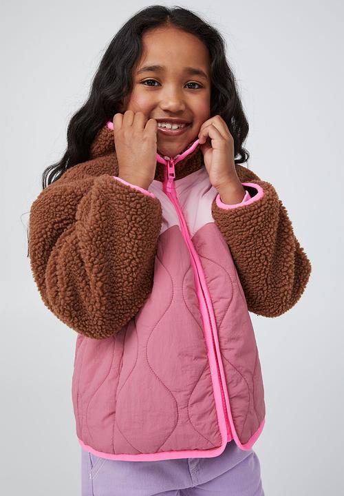 Cotton On - Clara teddy jacket - coco jumbo & vintage berry