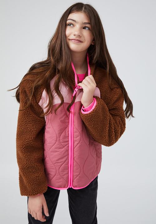 Cotton On - Cleo teddy jacket - coco jumbo & vintage berry